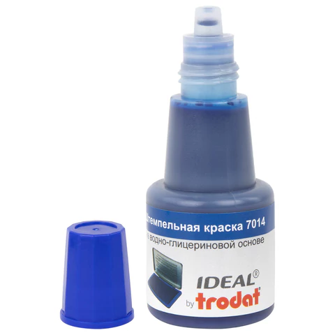 Краска штемпельная TRODAT IDEAL 7014 синяя 24 мл, на водно-глицериновой основе, 206916 238942 - МСК «Форвард»