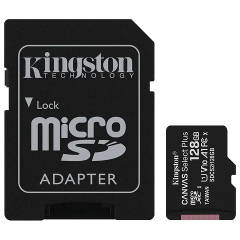 Карта памяти microSDXC 128 GB KINGSTON Canvas Select Plus UHS-I U1,100 Мб/с (class 10), адаптер, SDCS2/128 GB, SDCS2/128GB 513194