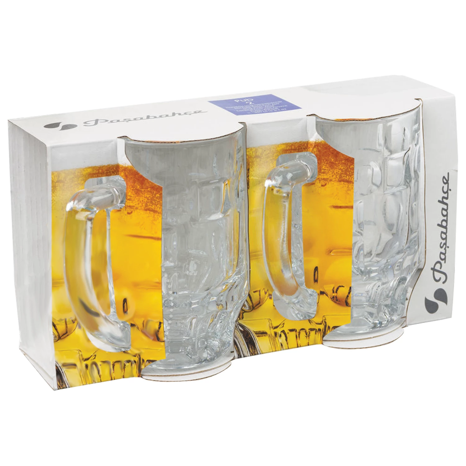 Набор кружек для пива, 2шт, объем 500мл, фактурное стекло, Pub, PASABAHCE, 55289 605210