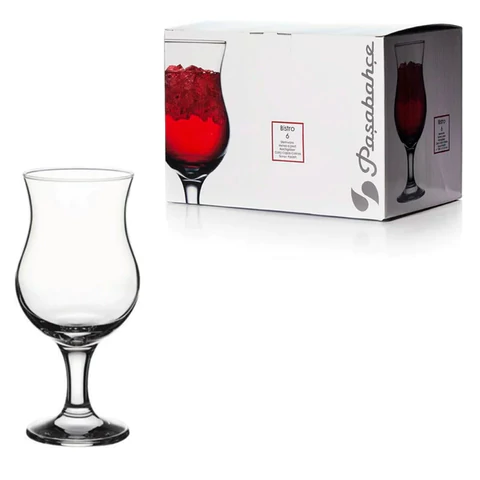 Бокал для коктейлей на ножке, 380 мл, КОМПЛЕКТ 6 штук, стекло, PASABAHCE "БИСТРО", фирменная подарочная упаковка, 44872 700568 - МСК «Форвард»
