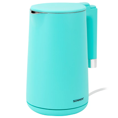 Чайник электрический с двойными стенками SONNEN KT-8719M, 1,5 л, 2200 Вт, мятный, 454694 - МСК «Форвард»