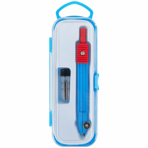 Готовальня ПИФАГОР 2 предмета: циркуль 110мм, грифель , пенал с подвесом, 210237