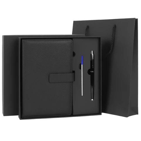 Ежедневник в подарочном наборе 5 в 1, А5, 145x212 мм, BRAUBERG "President", под кожу, 160 листов, черный, 116850 - МСК «Форвард»