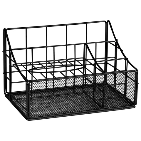 Органайзер для косметики и мелочей металлический 4 секции, MONTE VITA (МОНТЕ ВИТА), 160х240х150 мм, черный, 272480 - МСК «Форвард»