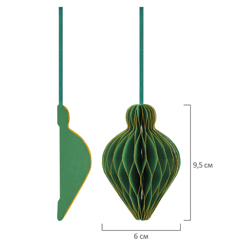 Елочные украшения из бумаги, НАБОР 6 шт., с глиттером, цвет изумрудный, ЗОЛОТАЯ СКАЗКА, 592541 - МСК «Форвард»