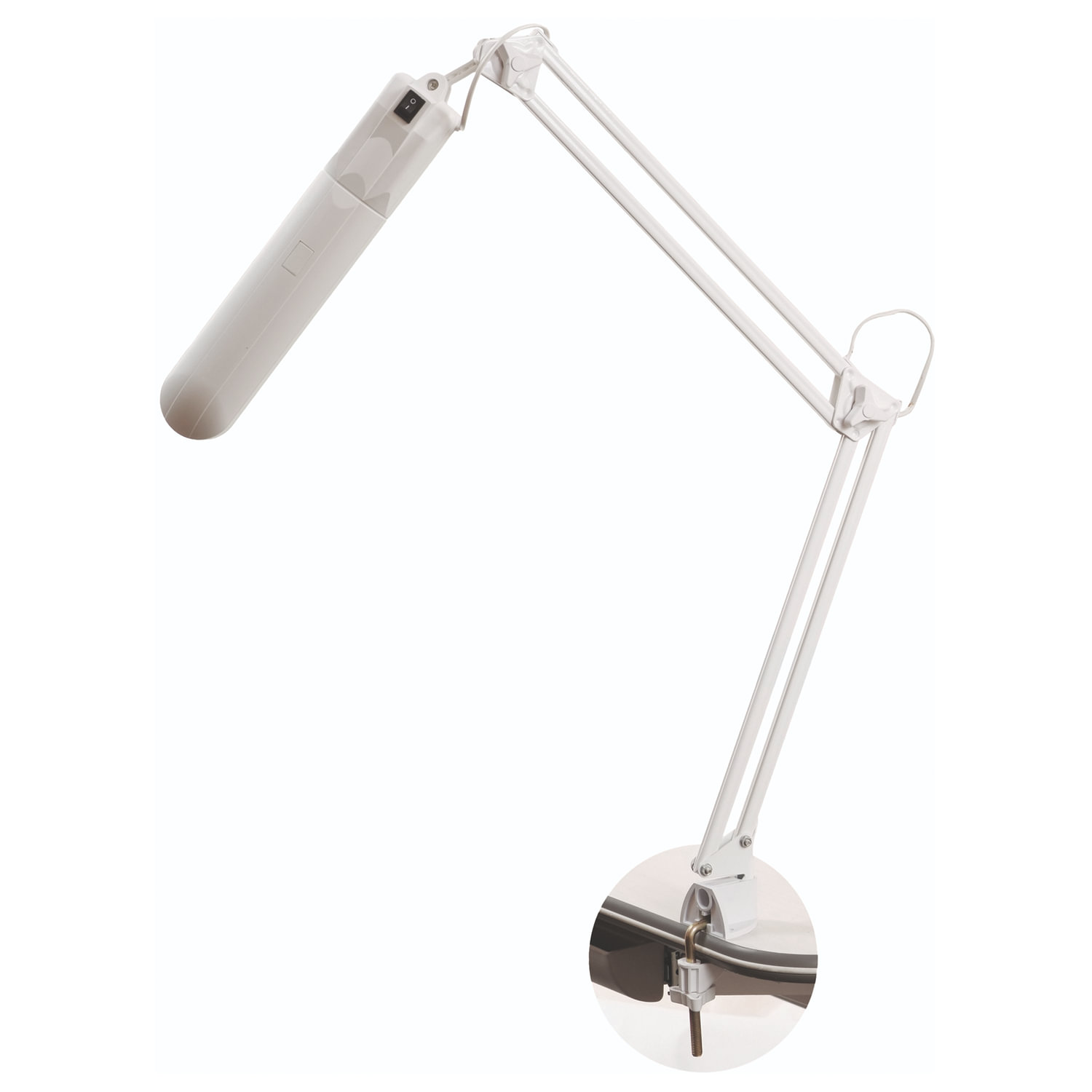 Настольная лампа светильник Трансвит Дельта на струбцине, ЛЮМИНИСЦЕНТНАЯ, цоколь 2G7, 11 Вт, белый 236466