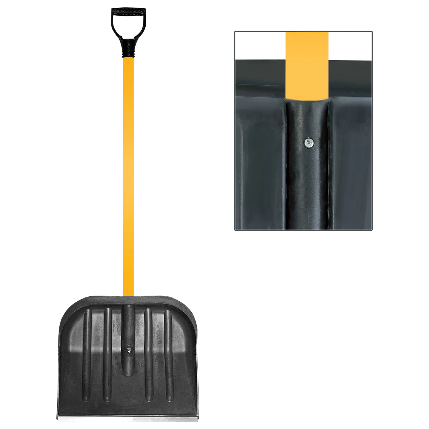 Лопата снегоуборочная пластик, 46х40см, высота 130см, с алюмин. черенком и наконечн, №2 600826 