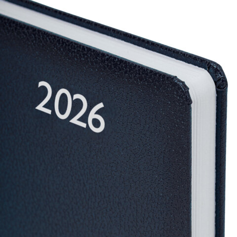 Ежедневник датированный 2026, А5, 138x213 мм, BRAUBERG "Profile", балакрон, синий, 117073 - МСК «Форвард»