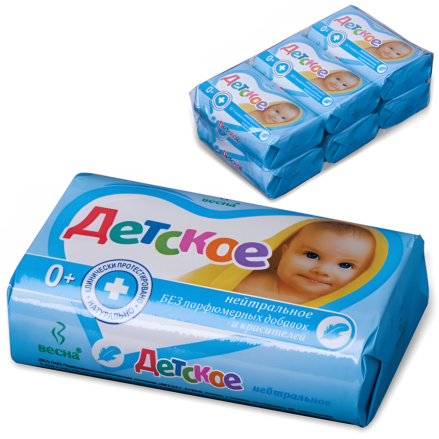 Мыло туалетное 90г ДЕТСКОЕ (Весна), нейтральное, без отдушек и красителей, арт 1140, 6112 1140,6112