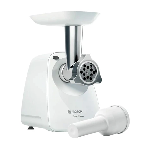 Мясорубка BOSCH MFW2500W, 1500 Вт, производительность 1,7 кг/мин, металлический шнек, пластик, белая 456933 - МСК «Форвард»