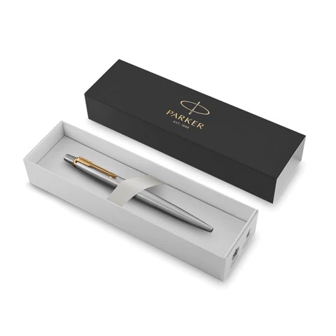 Ручка шариковая PARKER "Jotter Core Stainless Steel GT", корпус серебро, позолота, синяя, 1953182 142376 - МСК «Форвард»