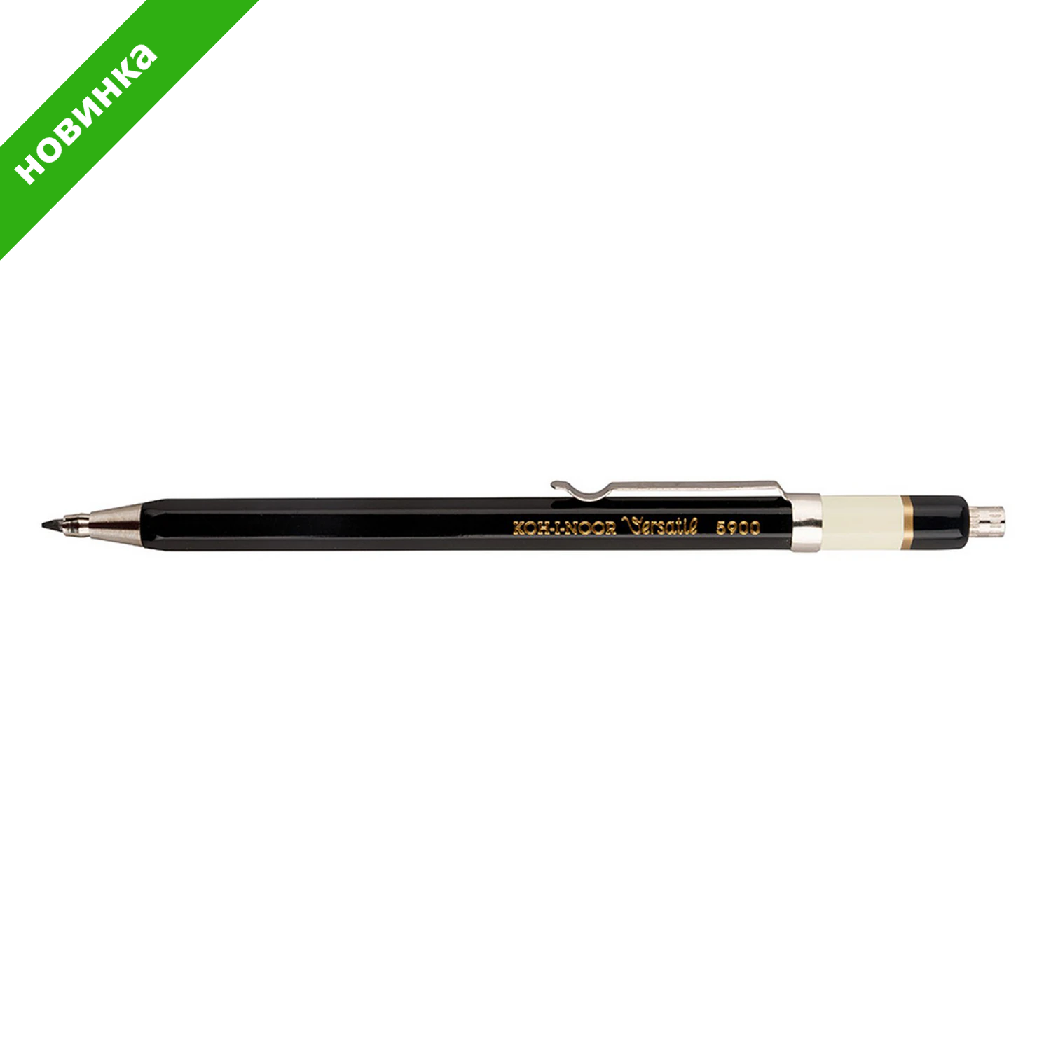 Карандаш цанговый металлический KOH-I-NOOR, грифель 2 мм, корпус черный, 5900CN1005KK 182190