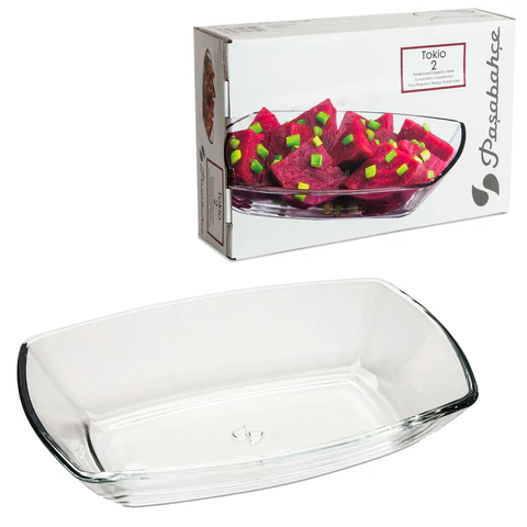 Блюдо, 120х180 мм, КОМПЛЕКТ 2 штуки, стекло, PASABAHCE "ТОКИО", фирменная подарочная упаковка, 54942 700565 - МСК «Форвард»