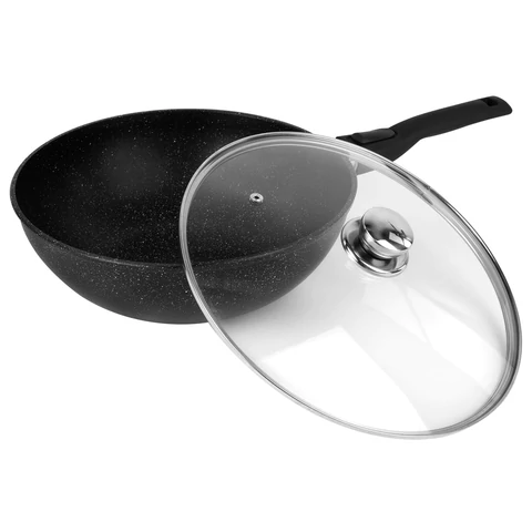 Сковорода ВОК 28 см с крышкой, пятислойное антипригарное покрытие, съёмная ручка, ГАРДАРИКА "Орион", 0728-04-01-10 700709 - МСК «Форвард»