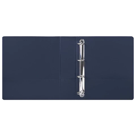 Папка ПАНОРАМА на 4 кольцах, ПРОЧНАЯ, картон/ПВХ, BRAUBERG "Office", СИНЯЯ, 75 мм, до 500 листов, 271854 - МСК «Форвард»