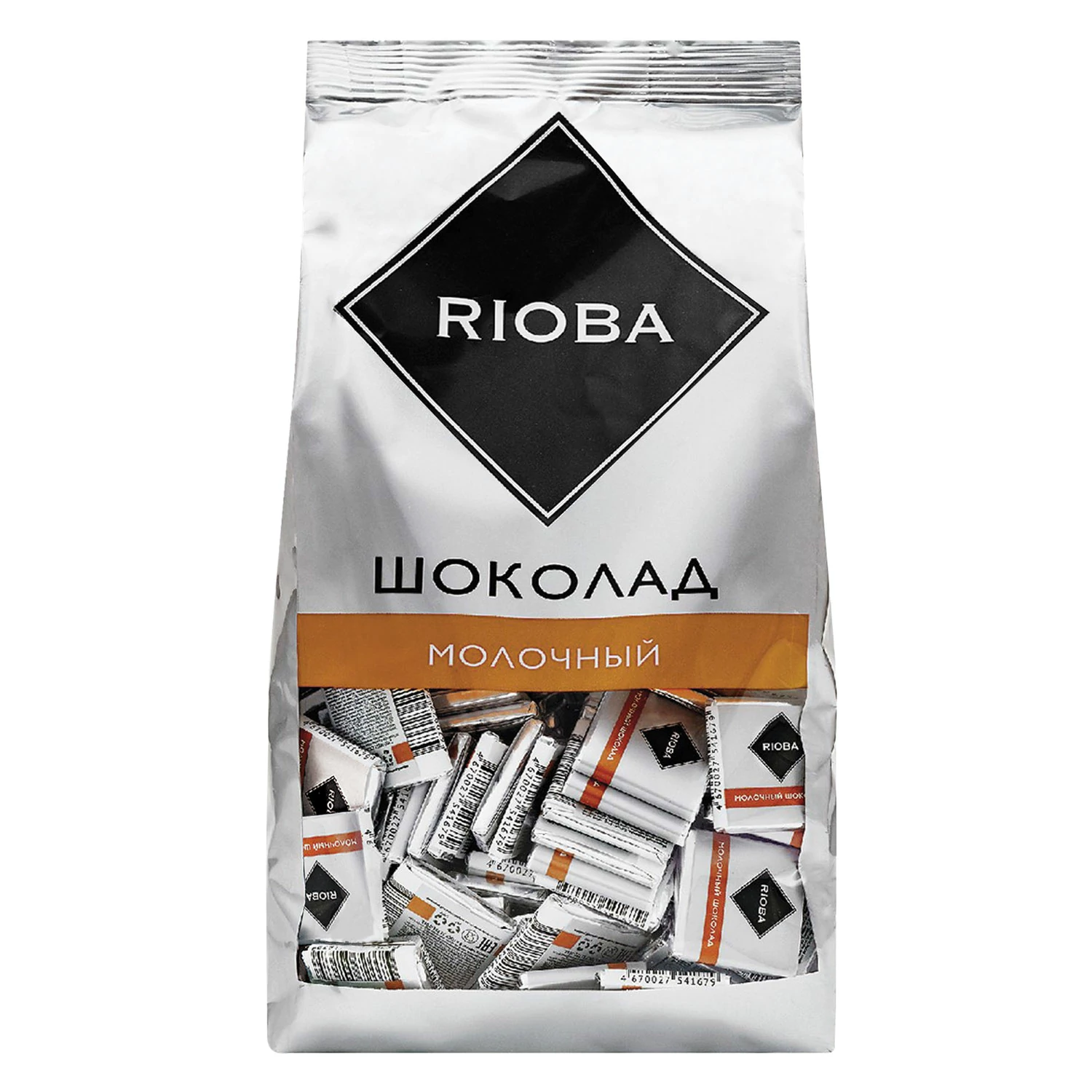 Шоколад порционный RIOBA Молочный 32 %, 800г, пакет, 366305 622250