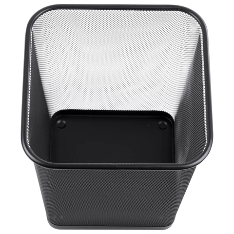 Корзина для бумаг квадратная 17 литров, BRAUBERG "Germanium", металл, черная, 237975 - МСК «Форвард»