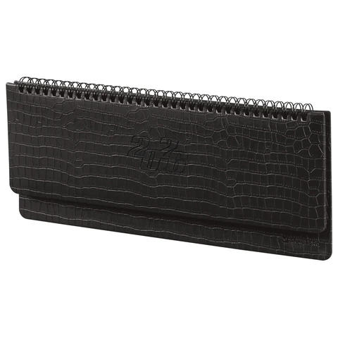 Планинг датированный 2026 305х140 мм BRAUBERG "Comodo", под кожу, черный, 117223