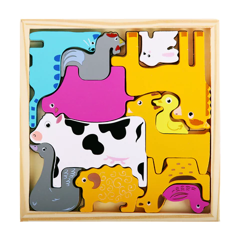 Пазл деревянный развивающий для детей "Домашние животные", 17х17 см, BRAUBERG KIDS, 665251 - МСК «Форвард»