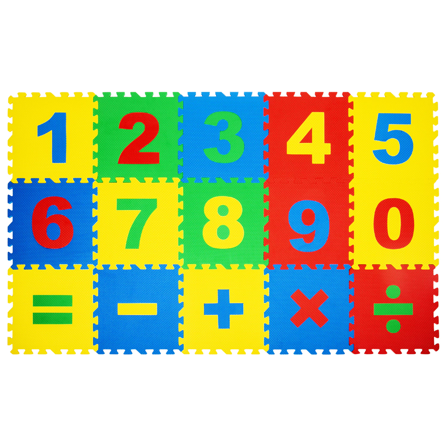 Коврик-пазл напольный 1,5*0,9м мягкий "Учим цифры" 15 частей 30*30см, 1 см, ассорти, ЮНЛАНДИЯ,664659