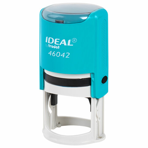 Оснастка для печатей оттиск D=42 мм, синий, TRODAT IDEAL 46042, корпус БИРЮЗОВЫЙ, крышка, подушка,198959 238377 - МСК «Форвард»