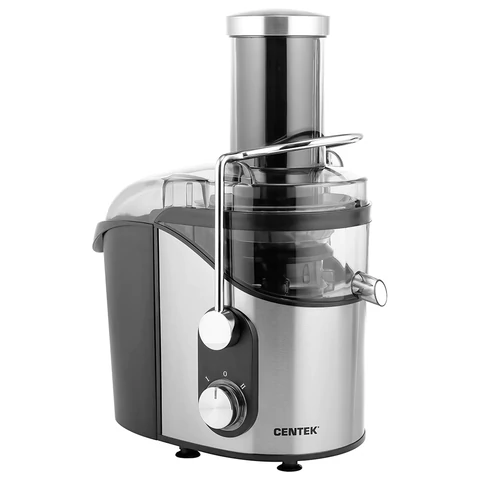 Соковыжималка CENTEK CT-1212, 1200 Вт, стакан 1,1 л, емкость для жмыха 1,7 л, металл, сталь/черный 457605 - МСК «Форвард»