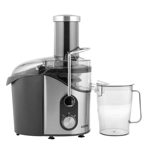 Соковыжималка CENTEK CT-1212, 1200 Вт, стакан 1,1 л, емкость для жмыха 1,7 л, металл, сталь/черный 457605 - МСК «Форвард»