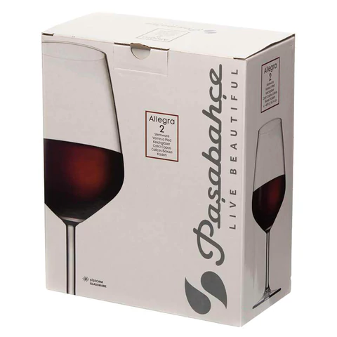 Бокал для вина на ножке, 490 мл, СРЕДНИЙ РАЗМЕР, КОМПЛЕКТ 2 штуки, стекло, PASABAHCE "АЛЛЕГРА", фирменная подарочная упаковка, 440065 700566 - МСК «Форвард»