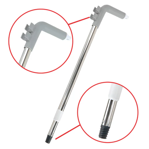 Совок для мусора + щётка на телескопических рукоятках 59-93 см, бело-серый, LAIMA, 608952 - МСК «Форвард»