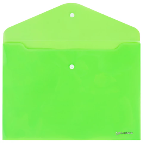 Папка-конверт с кнопкой А4, КОМПЛЕКТ 8 шт., яркие неоновые цвета ассорти, BRAUBERG "NEON", 272871 - МСК «Форвард»