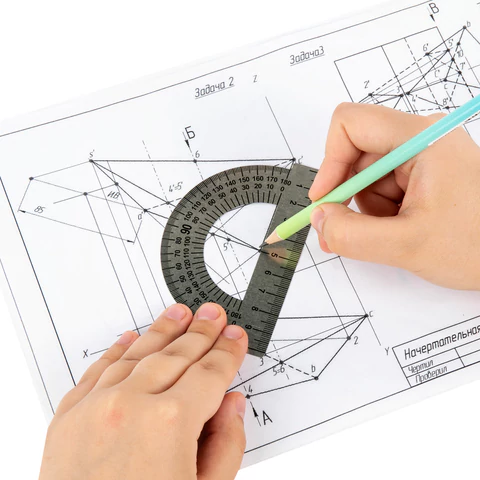 Транспортир 10 см, 180 градусов, металлический, ПИФАГОР, 210637 - МСК «Форвард»