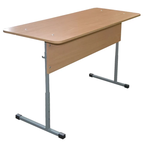 Стол-парта 2-местный регулируемый "Бюджет", 1200х500х640-760 мм, рост 4-6, серый каркас, ЛДСП бук 531368 - МСК «Форвард»