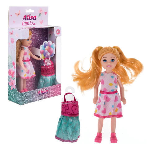 КУКЛА "Alisa Little Love", НАБОР, 2 платья, 14,4 см, КОМПЛЕКТ 6ШТ АССОРТИ, 3 вида, 1TOY 666150 - МСК «Форвард»