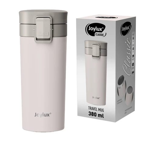 Термокружка 380 мл JOYLUX (ДЖОЙЛЮКС) CLASSIC, нержавеющая сталь SUS304, белый матовый, 700271 - МСК «Форвард»
