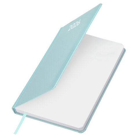 Ежедневник датированный 2026, А5, 138x213 мм, BRAUBERG "Profile", балакрон, мятный, 117074 - МСК «Форвард»