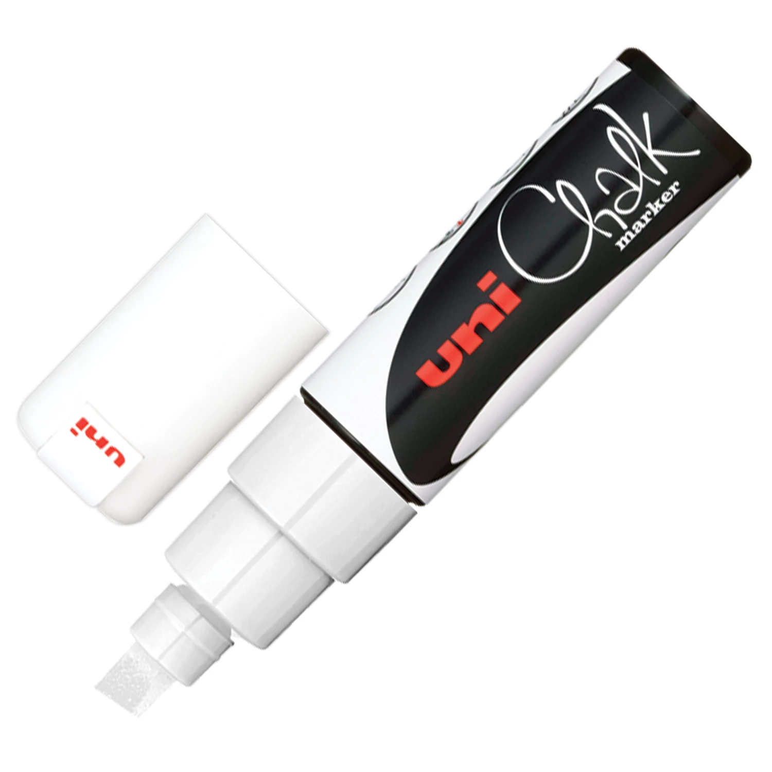 Маркер меловой UNI Chalk, 8мм, БЕЛЫЙ, влагостираемый, для гладких поверхностей, PWE-8К PWE-8K WHITE 142632