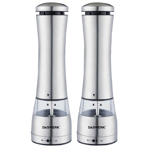 Набор мельниц для соли и специй электрические с подсветкой, 2 шт., PM-4, DASWERK (ДАСВЕРК), 456622