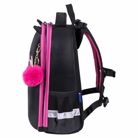 Ранец BRAUBERG SHINY, 2 отделения, с брелоком, "Glad to be cat", 38х28х14 см, 271382 - МСК «Форвард»