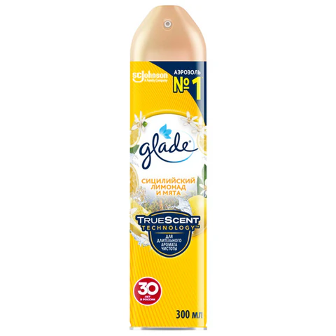Освежитель воздуха аэрозольный 300 мл, GLADE "Сицилийский лимонад и мята", 864948 701774