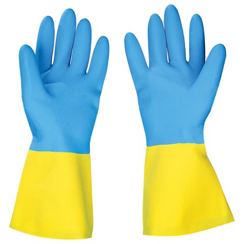 Перчатки латексно-неопреновые SCAFFA "Спектр", КЩС-1, хлопчатобумажное напыление, размер 9, L (большой), 00-01017727 701638 - МСК «Форвард»