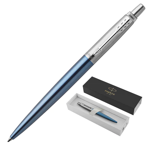 Ручка шариковая PARKER Jotter Core Waterloo Blue CT, корпус голубой, детали хром, синяя, 1953191 142383
