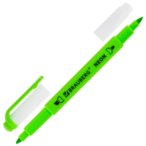 Набор текстовыделителей двусторонних 6 НЕОНОВЫХ ЦВЕТОВ, BRAUBERG "TWIN NEON", линия 1-5 мм, 152517 - МСК «Форвард»