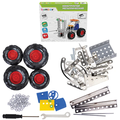 Конструктор металлический "Машинки" 4 вида ассорти, BAMBOX (БАМБОКС), 666367 - МСК «Форвард»