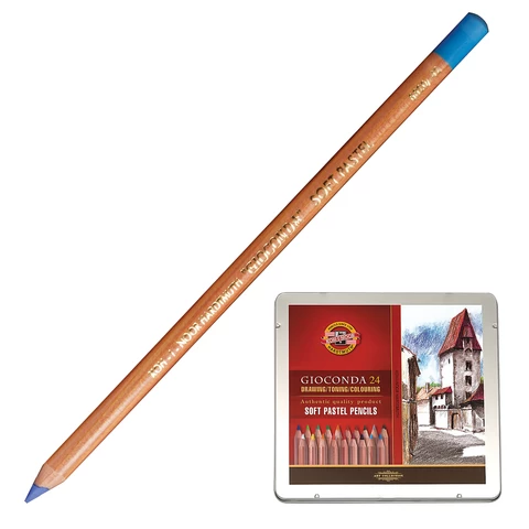 Карандаши цветные пастельные KOH-I-NOOR "Gioconda", 24 цв, мягкие, метал. коробка, 8828024001PL 181049