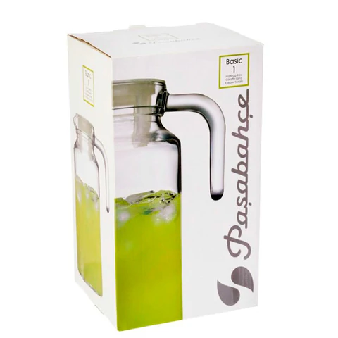 Кувшин прозрачный с крышкой, объем 1300 мл, стекло, PASABAHCE "БЕЙЗИК", фирменная подарочная упаковка, 43964 700576 - МСК «Форвард»