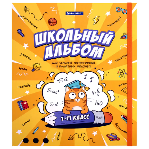 Папка-портфолио школьника, А4, ШКОЛЬНЫЙ АЛЬБОМ, 10 вкладышей, магнитный клапан 7БЦ, BRAUBERG, 115242 - МСК «Форвард»