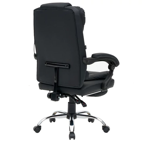 Кресло офисное CROMEX (КРОМЕКС) "Chill MS-005", с функцией вибромассажа, подножка, экокожа, черное, 532958 - МСК «Форвард»