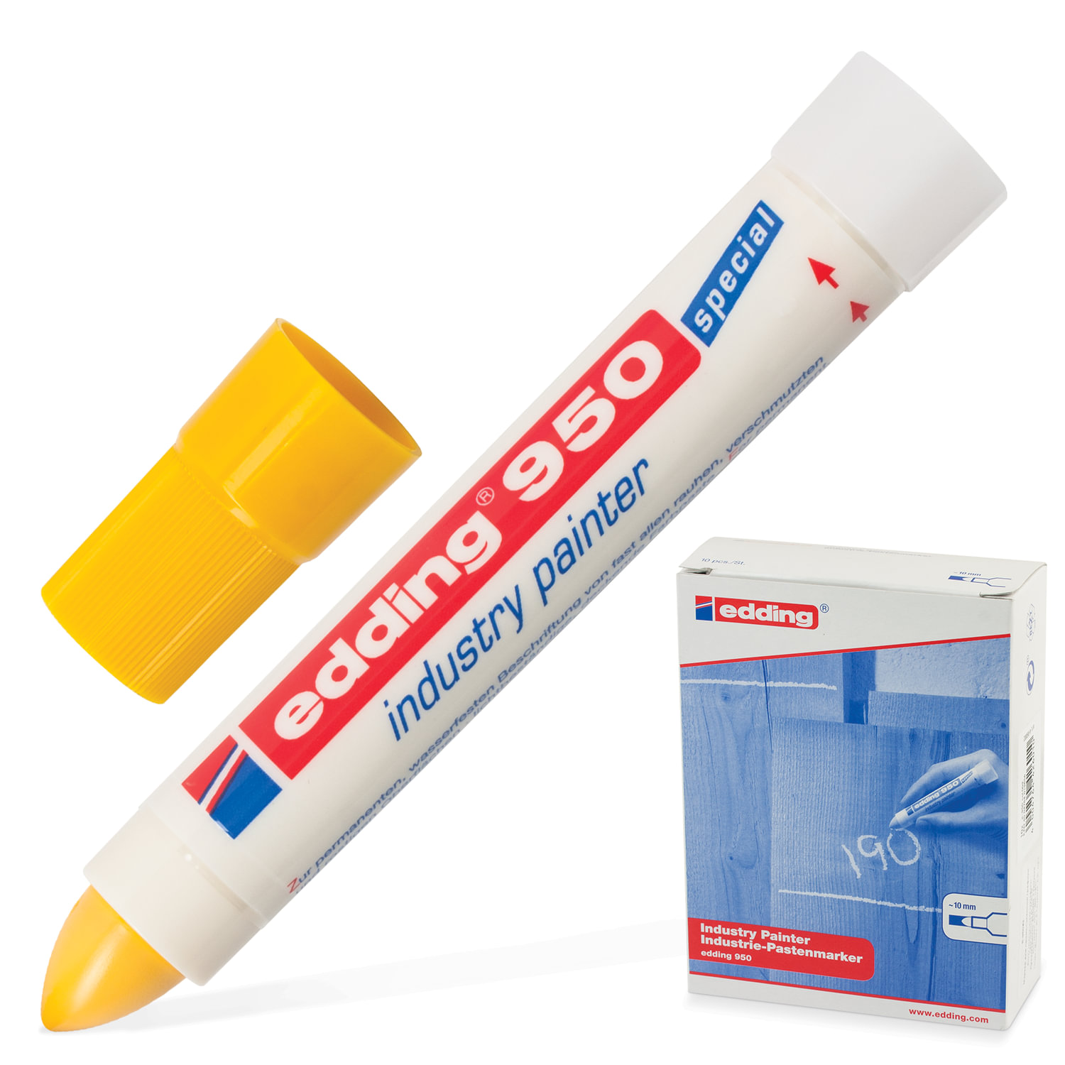 Маркер-паста для промышленной маркировки EDDING 950, ЖЕЛТЫЙ, 10мм, E-950/5  150719