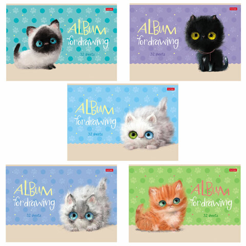 Альбом д/рис. А4 32л., скоба, обложка картон, ламинация, HATBER, 205х290мм, Кошарики (5вид), 32А4лВ 106532