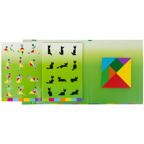 Головоломка развивающая деревянная "Танграм", на магнитах, с примерами, BRAUBERG KIDS, 665260 - МСК «Форвард»